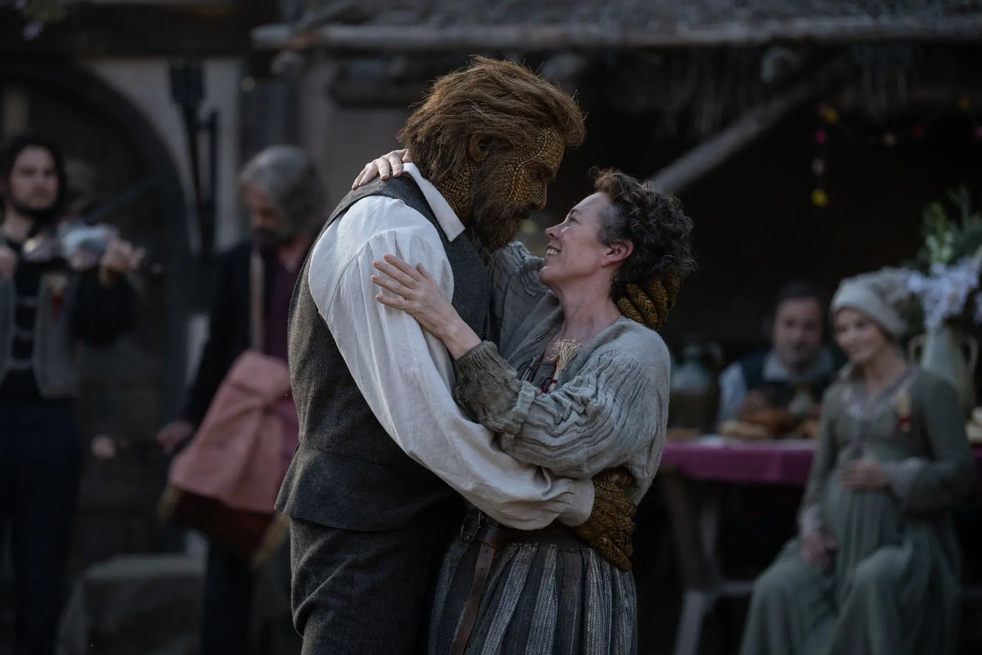 Alexander Skarsgård as the Wicker Husband with Olivia Colman in Wicker