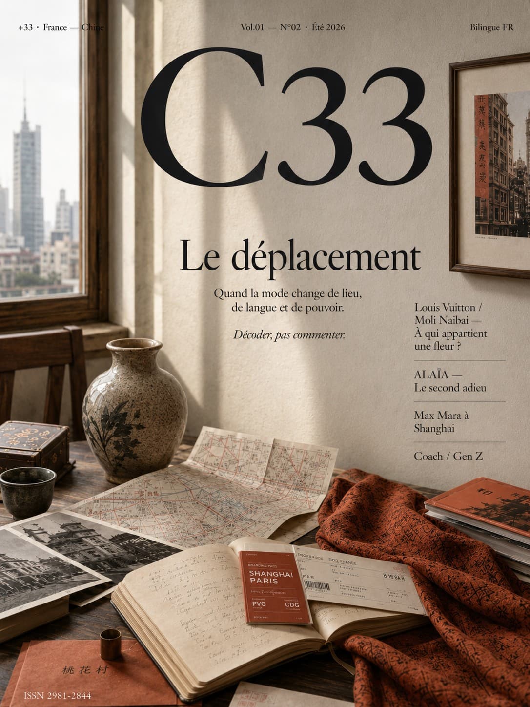 C33 N°02 « Le déplacement » — carnet de voyage Shanghai-Paris
