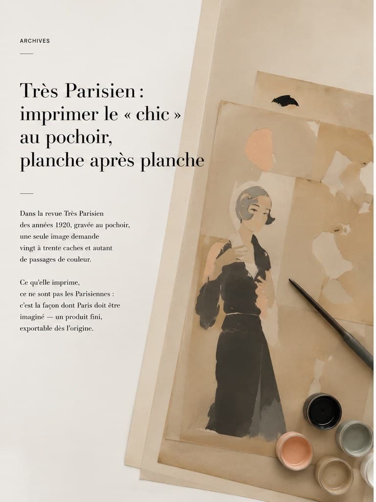 Très Parisien:1920 年代的 pochoir 模板版画时尚插画