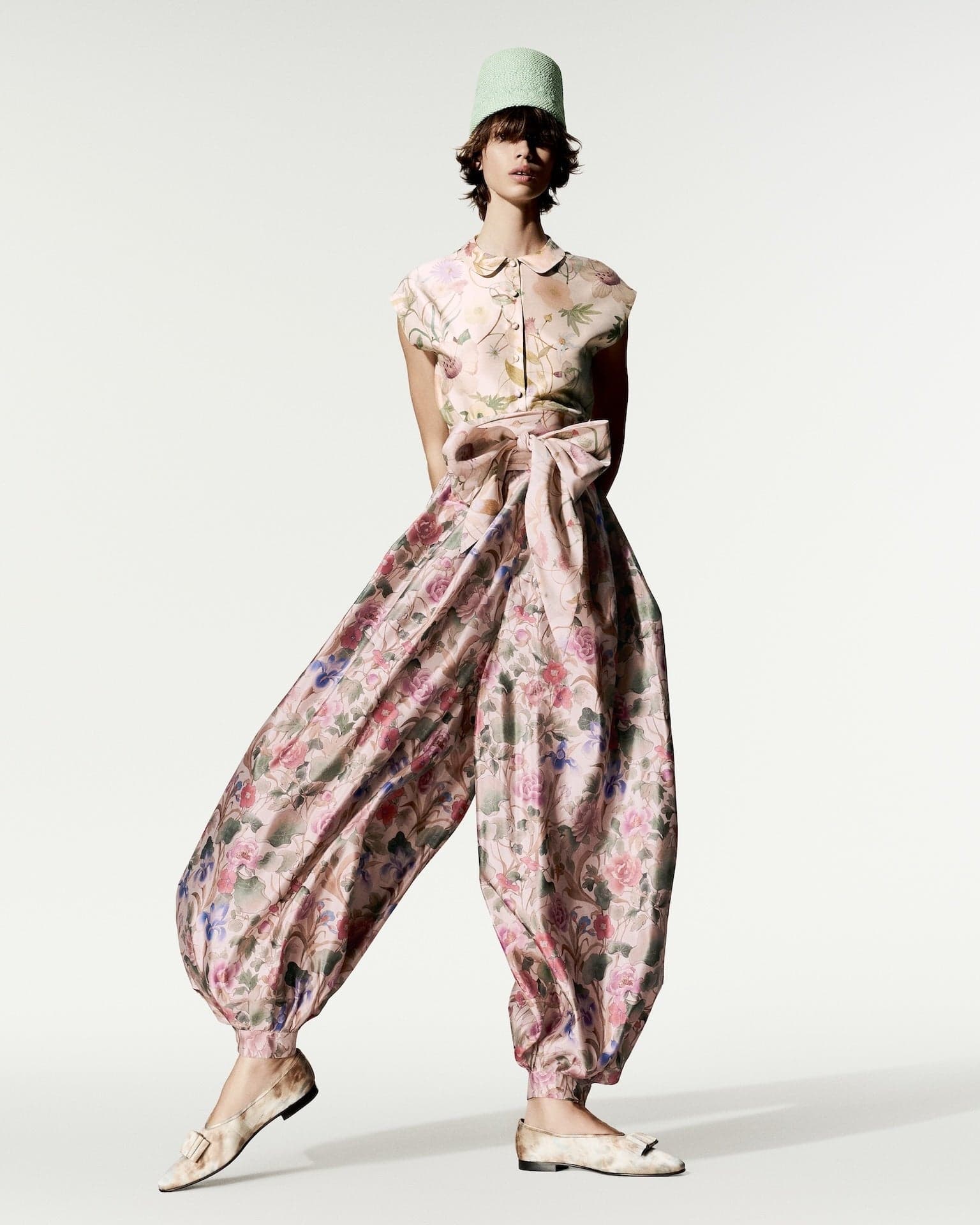 Printed separates with generous trousers, Loro Piana Spring 2027